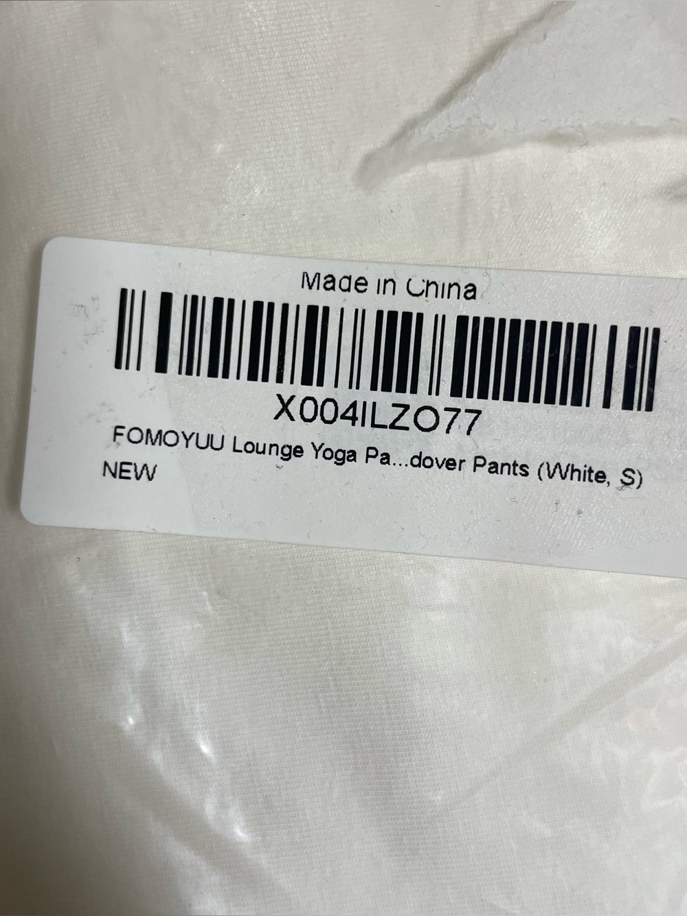 FOMOYUU White Lounge Yoga Pants Crossover Flare Pants Women’s Size S NIP